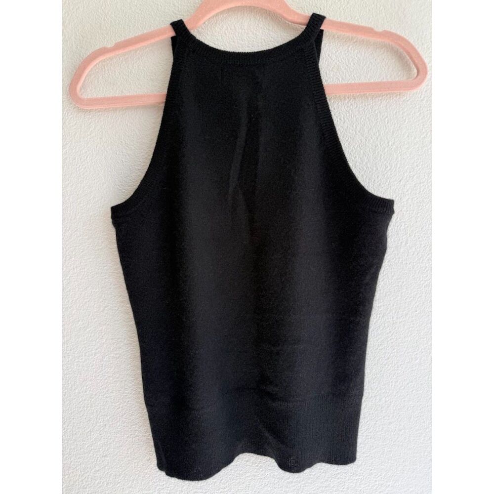 House of Harlow 1960 100% Cashmere High Neck Tank Top in Black size Small NWOT - Picture 9 of 10